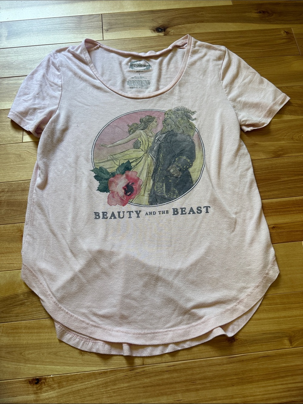 Disney Pink Beauty and the Beast Graphic Scoop Tee